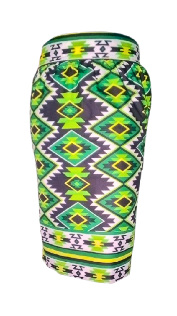 ADA Ankara Skirt - Green Ghana Print